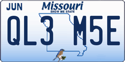 MO license plate QL3M5E