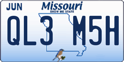 MO license plate QL3M5H