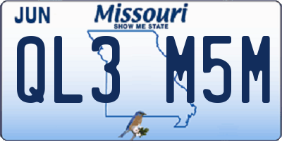 MO license plate QL3M5M