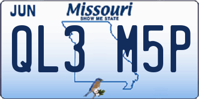 MO license plate QL3M5P
