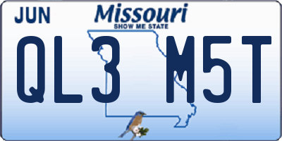 MO license plate QL3M5T