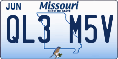 MO license plate QL3M5V