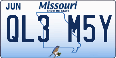 MO license plate QL3M5Y