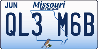 MO license plate QL3M6B