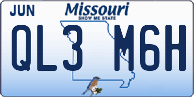 MO license plate QL3M6H