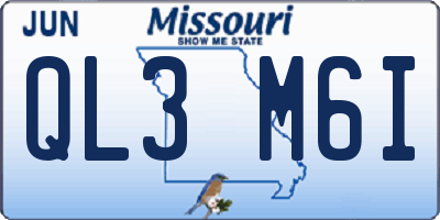 MO license plate QL3M6I