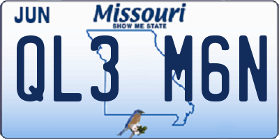 MO license plate QL3M6N