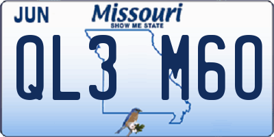 MO license plate QL3M6O