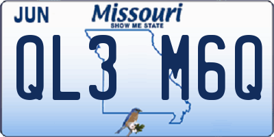 MO license plate QL3M6Q