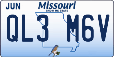 MO license plate QL3M6V