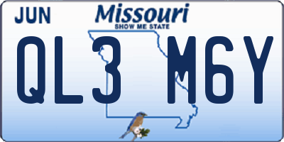 MO license plate QL3M6Y