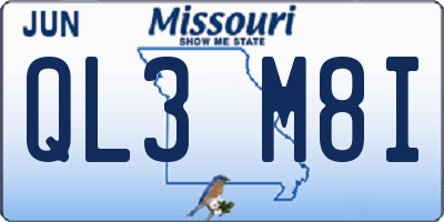 MO license plate QL3M8I