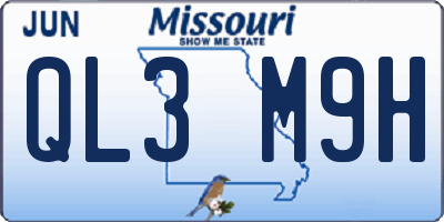 MO license plate QL3M9H