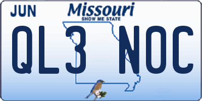 MO license plate QL3N0C