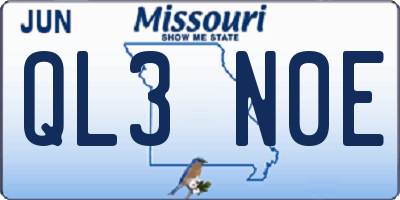 MO license plate QL3N0E