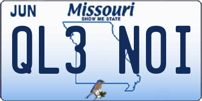 MO license plate QL3N0I