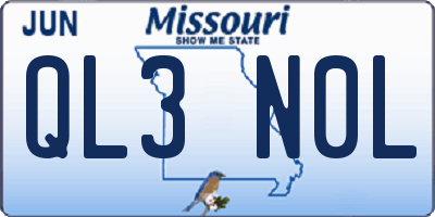 MO license plate QL3N0L