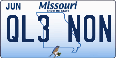 MO license plate QL3N0N