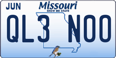 MO license plate QL3N0O