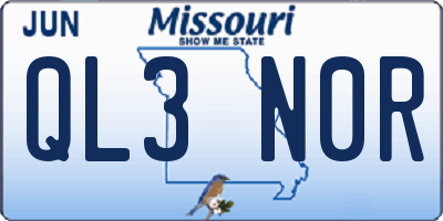 MO license plate QL3N0R