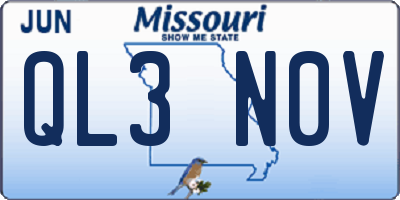 MO license plate QL3N0V