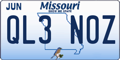 MO license plate QL3N0Z