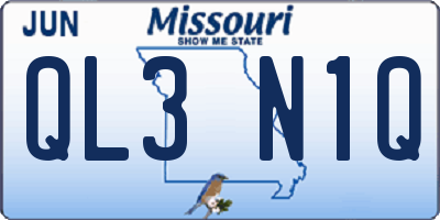MO license plate QL3N1Q