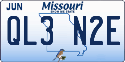 MO license plate QL3N2E