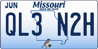 MO license plate QL3N2H