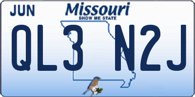 MO license plate QL3N2J