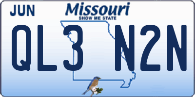 MO license plate QL3N2N