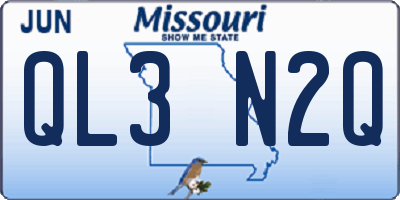 MO license plate QL3N2Q