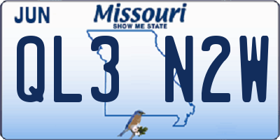 MO license plate QL3N2W