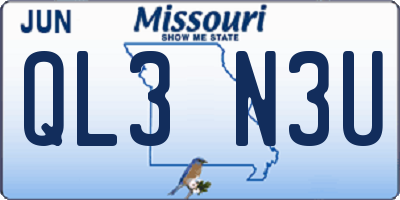 MO license plate QL3N3U