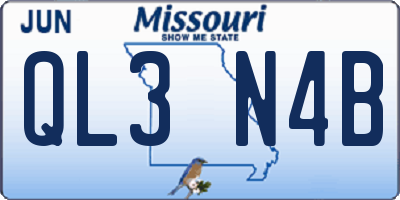 MO license plate QL3N4B