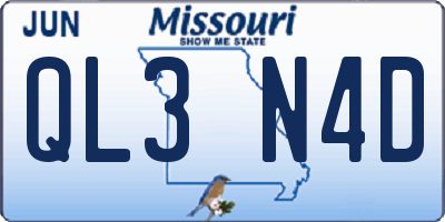 MO license plate QL3N4D