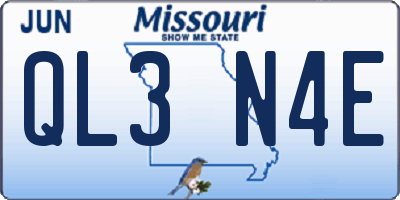 MO license plate QL3N4E