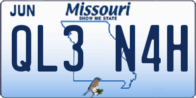 MO license plate QL3N4H