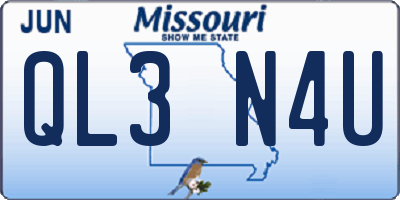 MO license plate QL3N4U