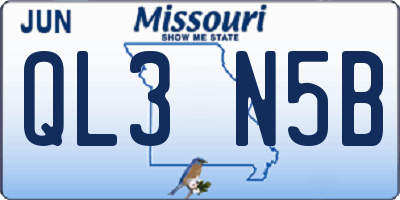 MO license plate QL3N5B