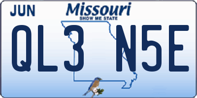MO license plate QL3N5E