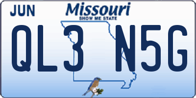 MO license plate QL3N5G