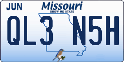 MO license plate QL3N5H