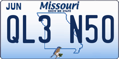 MO license plate QL3N5O