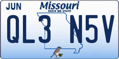 MO license plate QL3N5V