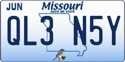 MO license plate QL3N5Y