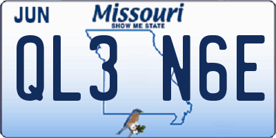 MO license plate QL3N6E