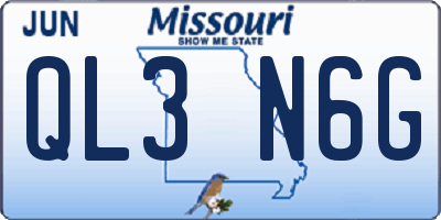 MO license plate QL3N6G