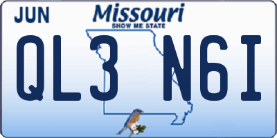 MO license plate QL3N6I