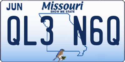 MO license plate QL3N6Q